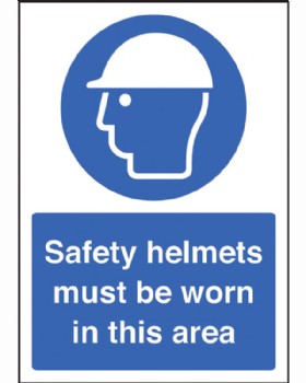 Safety Helmets Must Be Worn Sign Rigid Plastic